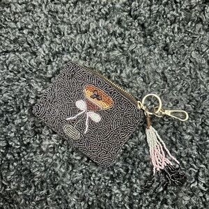 Sincerely Jules espresso martini beaded Coin Purse with Keychain